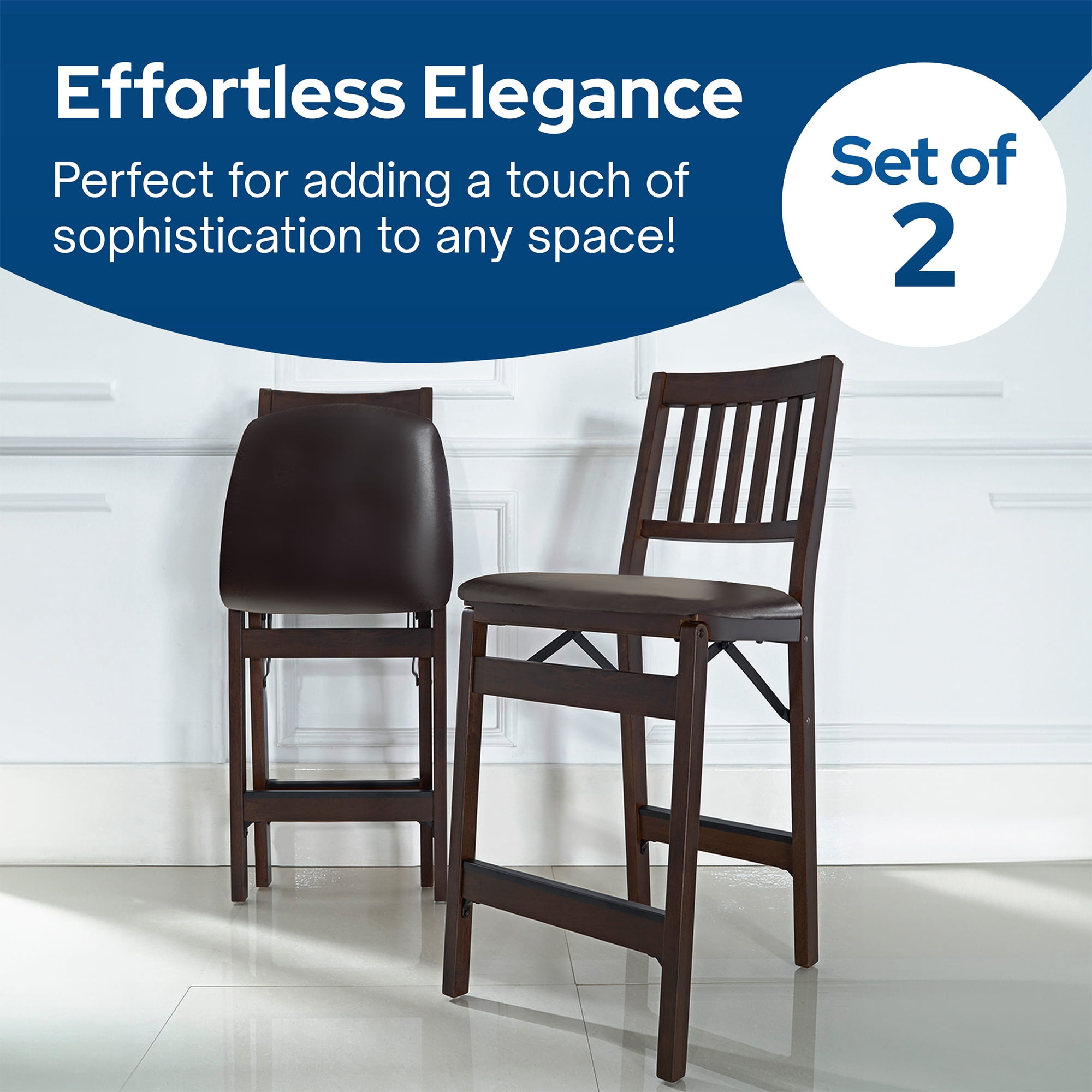Stakmore Arts and Crafts Folding Counter Stool (Set of 2)