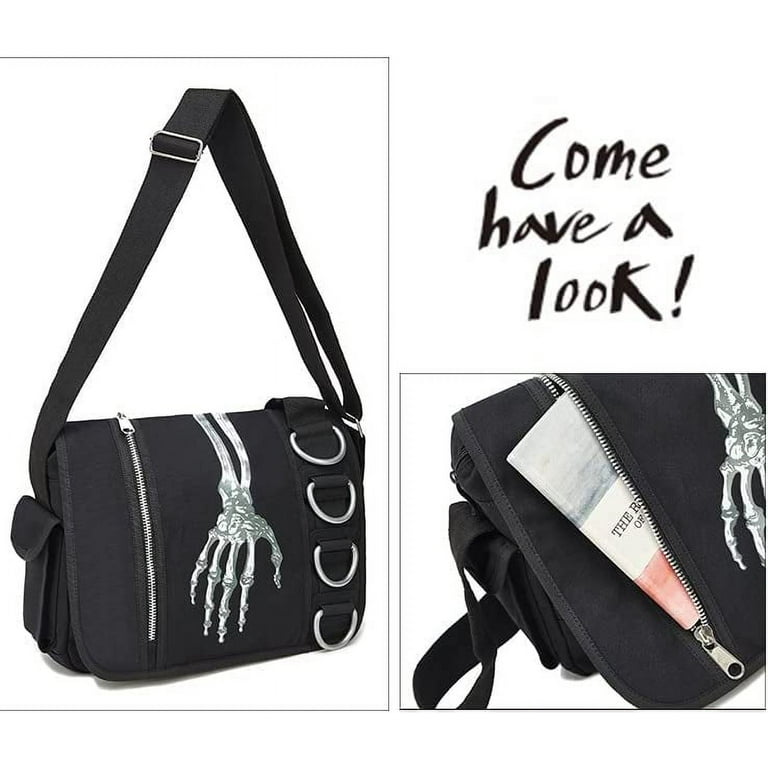 Goth Purse Grunge Skull Messenger Bag Y2K Backpack Gothic Goth Purse Grunge Skull Messenger Bag Y2K Backpack Gothic
