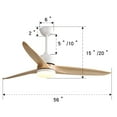 thumbnail image 4 of Sofucor 56 Inch Ceiling Fan with Lights Remote Control Dimmable Light Reversible DC Motor Modern Farmhouse Large Ceiling Fan for Kitchen Bedroom Basement Dining Living Room Light Wood, 4 of 9