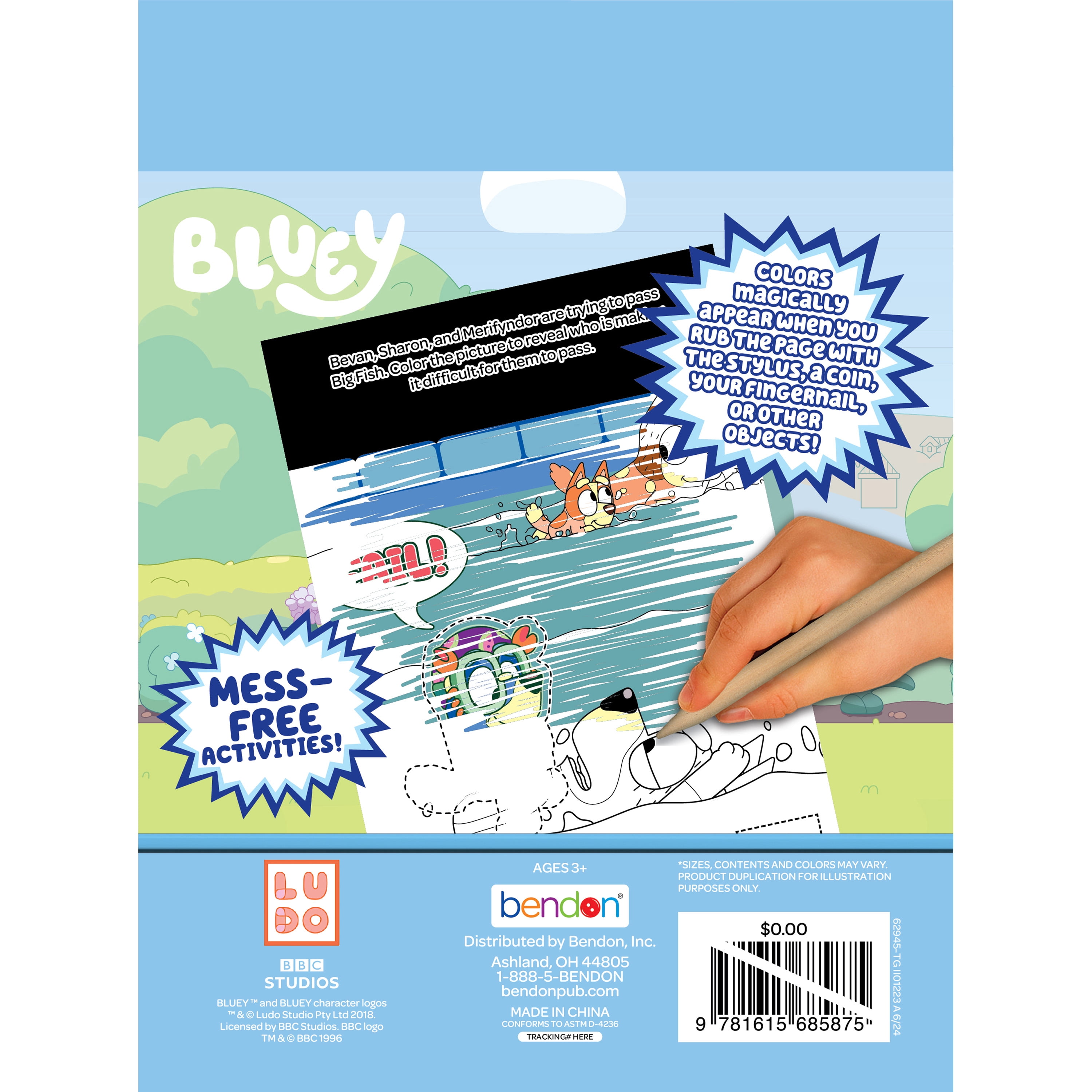 Bluey 12-Page Imagine Ink Rub and Reveal Game Book