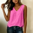 thumbnail image 4 of WRFWUL Womens Cotton Linen Sleeveless Tank Tops V-Neck Side Button Slit Hem Blouses Summer Casual Dressy Outfits, 4 of 6