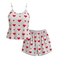 thumbnail image 4 of Chbgutlmr Plus Size 2 Piece Loungewear Sets Heart Printed Outfits Sleeveless Camisole Tops Elastic Waist Shorts Casual Cute Summer Homewear Set, 4 of 6