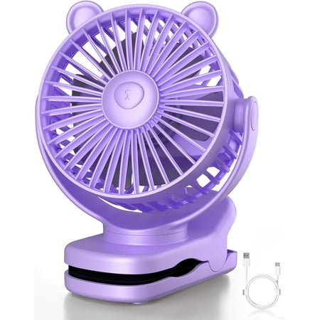 

Clip on Fan Rechargeable Portable Fan with 2000mAh Battery Operated Small Fan with Powerful Clip Design 3 Wind Speed 360° Rotation Ultra-Low Noise Level Personal Fan for Travel