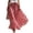 Red, variant on Boho Skirts for Women Summer Midi Length Loose Fit Plaid Long Flowy Elastic Waist A-Line Skirt Beach Vacation Yellow XL(XL)
