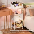 thumbnail image 3 of Makeup Organizer, Make Up Skincare Organizers and Storage, Makeup Cart with Drawers, Vanity Cosmetics Display Cases Holder for Skin Care Nail Perfume Hair, White, 3 of 8