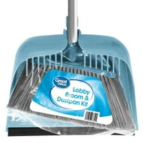 Great Value Lobby Broom and Dustpan Set, 2.75" x 11.81" x 41", Blue