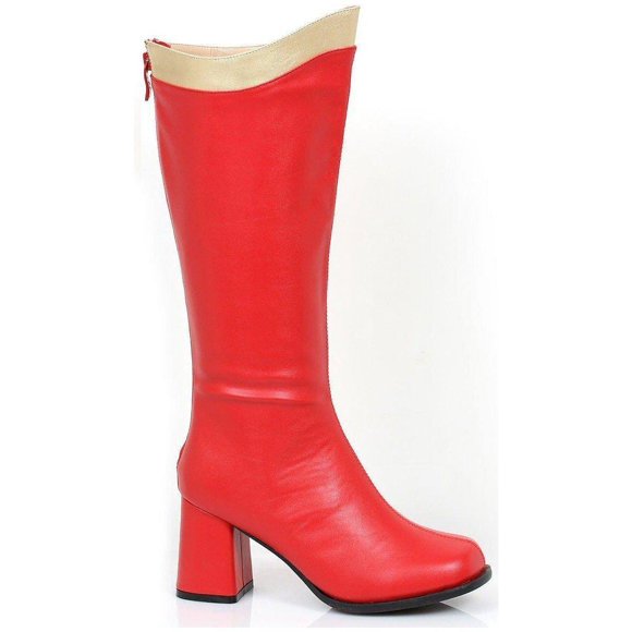 Ellie Shoes E-300-Super Bottes de Costume pour Femmes 3 Pouces Hauteur Genou avec Fermeture Éclair. 8 / Rouge/or
