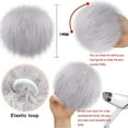 thumbnail image 2 of Dalrosia 8PCS Faux Fur Pom Pom for Hats, 5.5 Inch Large Faux Fur Pom Pom Fluffy Pom Pom Balls with Elastic Loop for Crafts Gloves Scarves Knitting Accessories, 2 of 5
