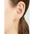 thumbnail image 4 of Forever Facets 18K Gold Over Sterling Silver Cubic Zirconia Oval Paperclip Post Earrings, 4 of 6