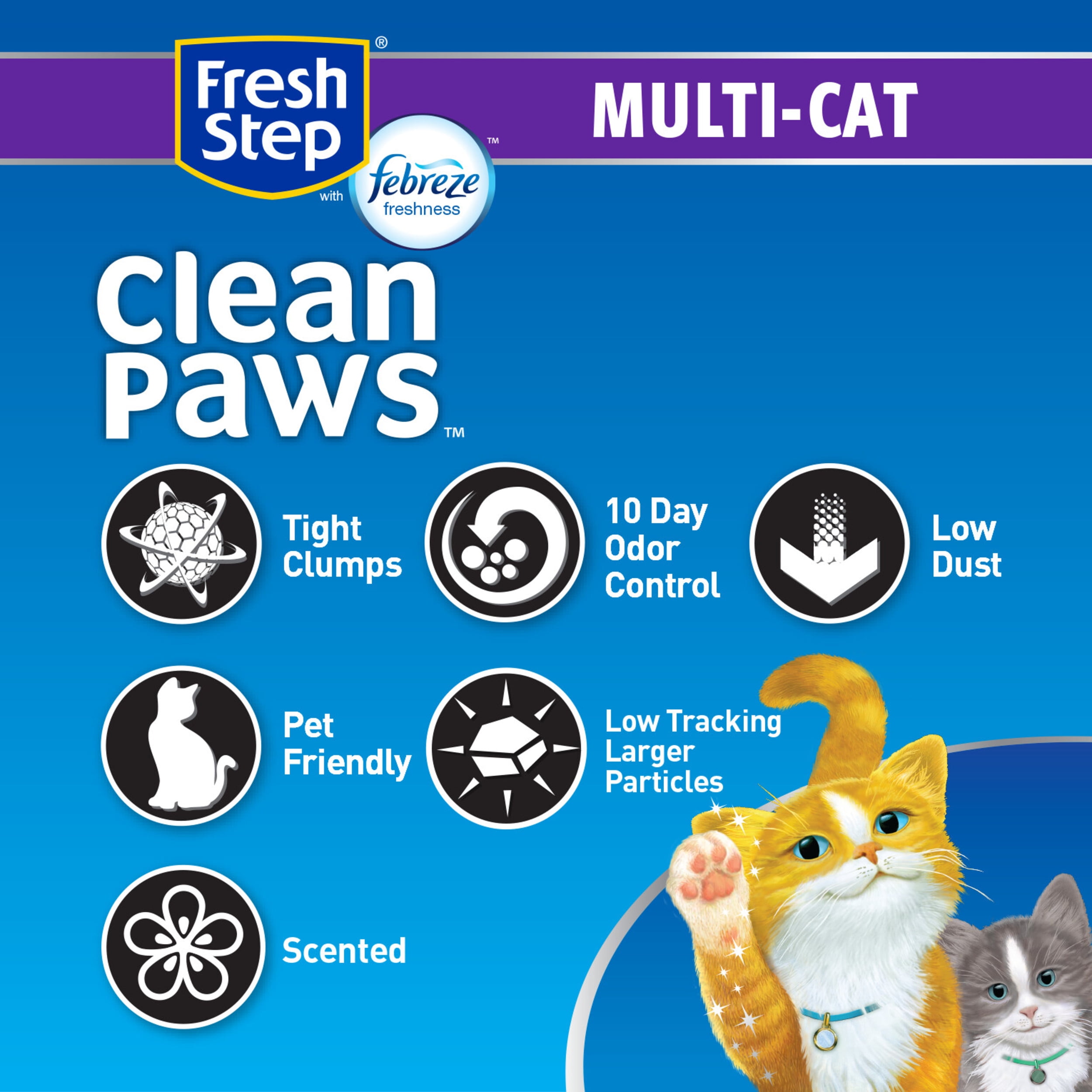 Fresh Step Clumping Cat Litter, Advanced, Clean Paws Multi-Cat, Extra –  Fuzzy Fam Pets