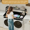 thumbnail image 6 of Washer Dryer Countertop with Shelves, Laundry Countertop with 2-Tier Shelf over Wooden Washer and Dryer with Non-Slip Pads, Laundry Room Organization and Storage 54"W x 27.5"D (Black-2-Tier), 6 of 8
