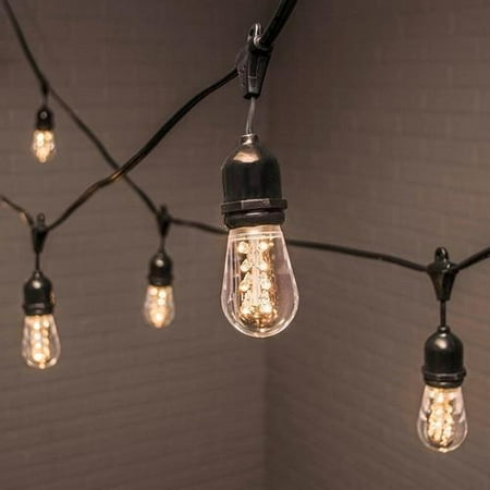Commercial Drop String Lights, Acrylic Edison LED, 106ft, Black Wire, Warm White - Walmart.com