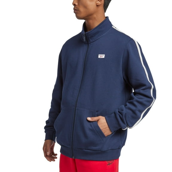 Reebok Mens Track Jacket Coat XL Blue Full Zip Solid