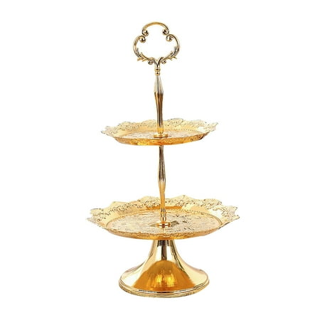 

2 Tier Pastry Serving Stand Serving Tray Platter Fruit Pastry Holder Elegant Dessert Cake Stand for Party Baby Shower Wedding Kitchen Decor L