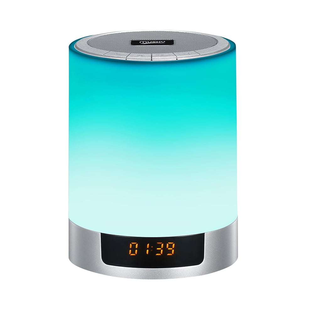 LED Colorful Night Light Bluetooth Speaker Digital Display Alarm Clock