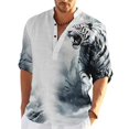 thumbnail image 1 of Nueva camisa de cuello alto de moda para hombre , informal, transparente, moderna, 3D, suave, cómoda, transpirable, talla grande, 1 of 6