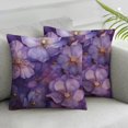Purple Watercolor Flowers Throw Pillow Covers 24x24 Set of 2,Rustic