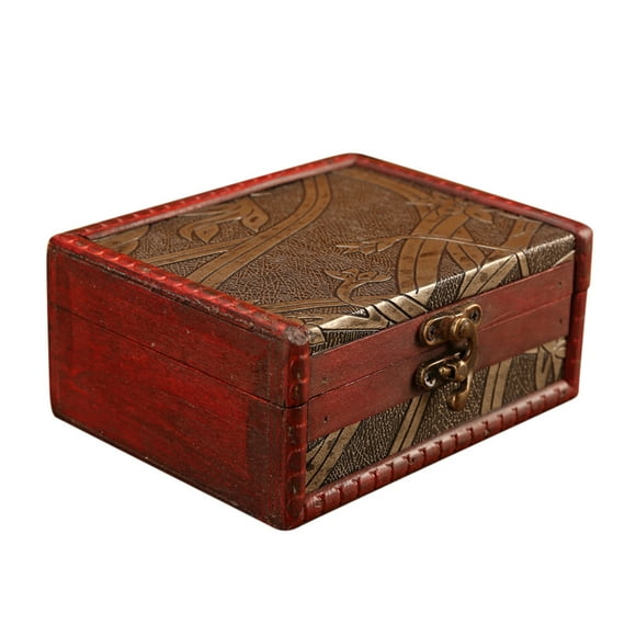 XZNGL Jewelry Box Vintage Wood Handmade Box With Mini Metal Lock for Storing Jewelry T Boîte à Bijoux avec Serrure