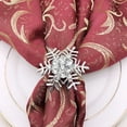 thumbnail image 4 of SPRING PARK 6Pcs Christmas Xmas Snowflake Napkin Rings Party Table Serviette Buckle Holder, 4 of 7
