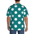 thumbnail image 3 of Vsdgher Teal And White Polka Dot Men's Cuban Shirt, Hawaiian Shirts, Business Casual Button Down Shirts, Short Sleeve Shirt-Small, 3 of 5