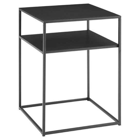 Pemberly Row Modern / Contemporary Metal End Table in Matte Black