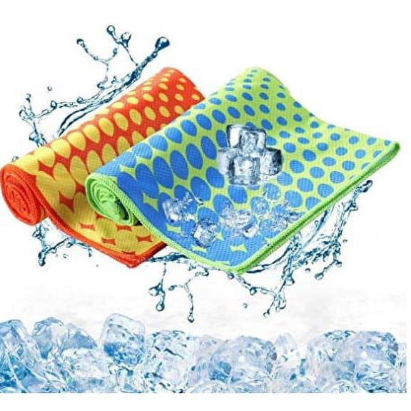 Sport Cooling Towel 2 Pack Stay Cool Ice Water Chilly Towels for Sports Swimming Women Men Camping Yoga Workout Fitness Gym Neck Golf 40 x 12 Inch