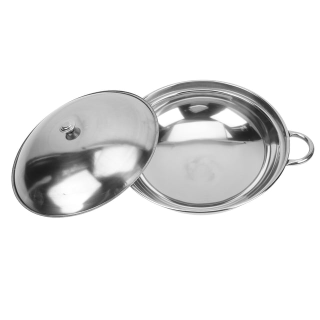 Homoyoyo 1 Set of Stainless Camping Cookware Non-stick Round with Double Handles for Outdoor Use