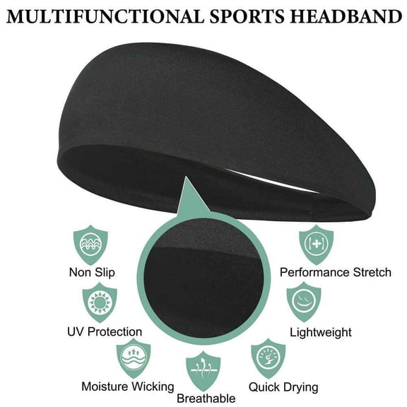 Sport Sweatbands Headbands for Men Women Running Workout Headbands Non Slip Moisture Wicking Sweatband Stretchy Unisex Hairband for Fitness Yoga Cycling Ball