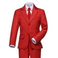 thumbnail image 2 of Boy's Red Suit Jacket Formal Suit for Wedding Church Birthday Party Prom School Homecoming Stage Show, 2 of 5
