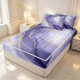 thumbnail image 3 of Erosebridal Purple Marble Zipper Queen Comforter Set with Fitted Sheet and 2 Pillowcases, Aesthetic Gradient Zipper Bedding Set, Gray Reversible, 3 of 7