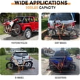 thumbnail image 2 of BeesClover Motorcycle Rack,Heavy Duty 500LB Motorcycle Hitch Carrier with Ramp- 2" Receiver Bike Rack for Dirt Bike, Bicycle, ATV - Fits Tires Up to 5.5" Wide - Steel Material, 2 of 9