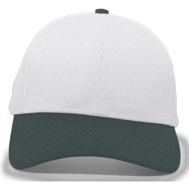 Pacific Headwear 805M.47P.OS Coolport Mesh Hook & Loop Adjustable Cap, Silver & Dark Green - One Size