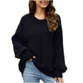 thumbnail image 1 of AherBiu Pull Oversize pour Femmes Manches Longues Col Rond Pull Tricoté Blouse Pulls, 1 of 7