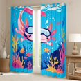 thumbnail image 2 of Homewish Cartoon Axolotl Curtains Pack of 2 (42x84 Each) for Preppy Child,Kawaii Underwater World Curtains Blackout,Cute Animal Salamander Bedroom Curtains,Lightweight Room Decor, 2 of 6