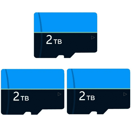 2TBX3 Flash Memory Micro Card High Speed SD Card TF Me Smart Card Phone Camera Universal With adapter Blue