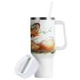 thumbnail image 2 of 40 Oz Car Handle Water Bottle Water Cup Water Bottle Water Jug Coffee Cup Travel Water Bottle Super Cute Orange Fox, 2 of 8