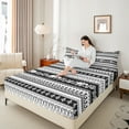 thumbnail image 4 of Feelyou Tribal Elephant Twin Sheet Sets, Boho Geometric Twin Fitted Sheet, Mandala Southwestern Flat Sheet, Lightweight Room Decoration, 3-Piece, 4 of 7