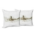 thumbnail image 6 of Ambesonne Black White Throw Pillow Cover 2 Pack, Olympics Swimming, 20", Olive Green White, 6 of 6