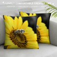 thumbnail image 3 of Chilfamy Sunflower Fashion Style Dirt-Resistant Throw Pillow Covers for Couch Sofa Bed Living Room Bedroom Zipper Closure Summer Season Square 1PC 24x24in, 3 of 5