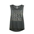 thumbnail image 1 of The Entire Cat Population Is My Best Friend Women's Fashion Sleeveless Muscle Tank Top Tee Charcoal, 1 of 4