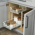 thumbnail image 5 of Household Essentials Glidez Multipurpose Powder-Coated Steel Pull-Out Storage Organizer with Plastic Liners for Under Cabinet - 2-Tier Dual-Slide - Fits Standard Size Cabinet, White, 5 of 11