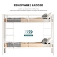 thumbnail image 4 of Jopath Bunk Bed Twin Over Twin for Kids,Teens and Adults,Heavy Duty Metal Bunk Bed with Ladder and Flat Rungs,No Box Spring Needed,White, 4 of 9