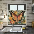 thumbnail image 7 of Coolnut 24 Inch Length Kitchen Curtains Flowers Butterflies 2 Panels Half Window Sheer Curtains Rod Pocket Farmhouse Short Drapes for Bathroom Cafe Basement Home Decor, 7 of 7