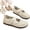 Beige#002, variant on Women's Breathable Hollow Mesh Shoes, Ballet Style Lightweight Soft Sole Casual Flats for Daily Wear Beige