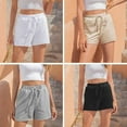 thumbnail image 6 of Summer Lounge Shorts for Women Fashion Wide Leg Flowy Comfy Short Pants With Pocket (Black,M), 6 of 8