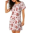thumbnail image 2 of Disketp Valentine's Day gnome for Womens Short Sleeve Sleepshirt Scoopneck Cute Nightdress Comfy Nightgown, 2 of 6