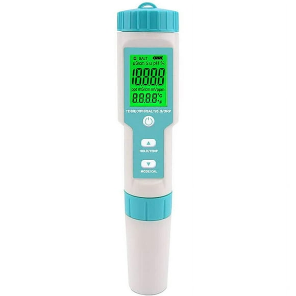 nipocaio Swimming Pool Salinity Tester 5 in 1 Digital Saltwater PH and Salinity Meter Swimming Pool PH and Salinity Tester Salinity Meter for Swimming Pool, Hot Tub and Swim Spa