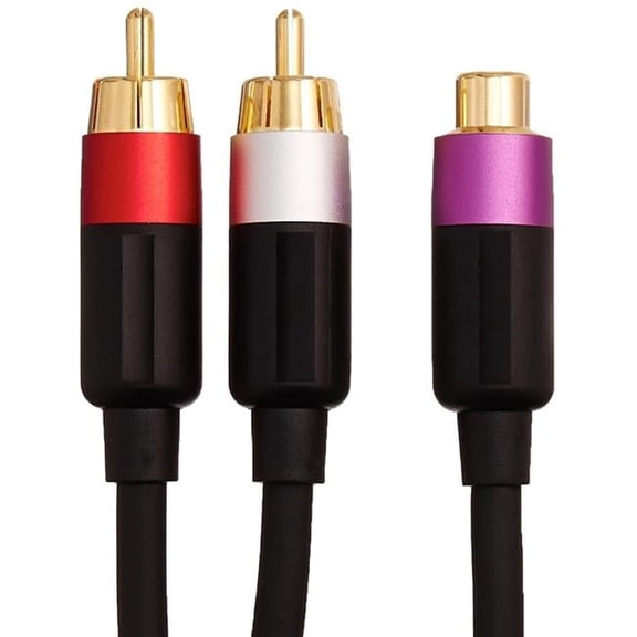 One RCA Female to 2 RCA Male Adapter Cable