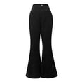 thumbnail image 6 of Fiaer,Casual High Waisted Pants for Women,Womens Plus Size Slim Fit Joggers with Pockets,Women's Buttons Flare Breathable Sweatpants Black1 XXL, 6 of 7
