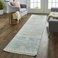 thumbnail image 6 of Feizy Payton Transitional Diamond, Ivory/Blue/Gray, 2'6" x 8' Runner Sheen Fade Resistant Farmhouse Trellis & Lattice Floor Rug for Living room Bedroom, 6 of 6